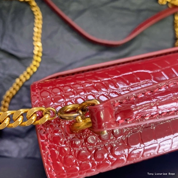 Tony Luxuries SUNSET YSL SHINY LEATHER CROCODILE-EMBOSSED IN 0805